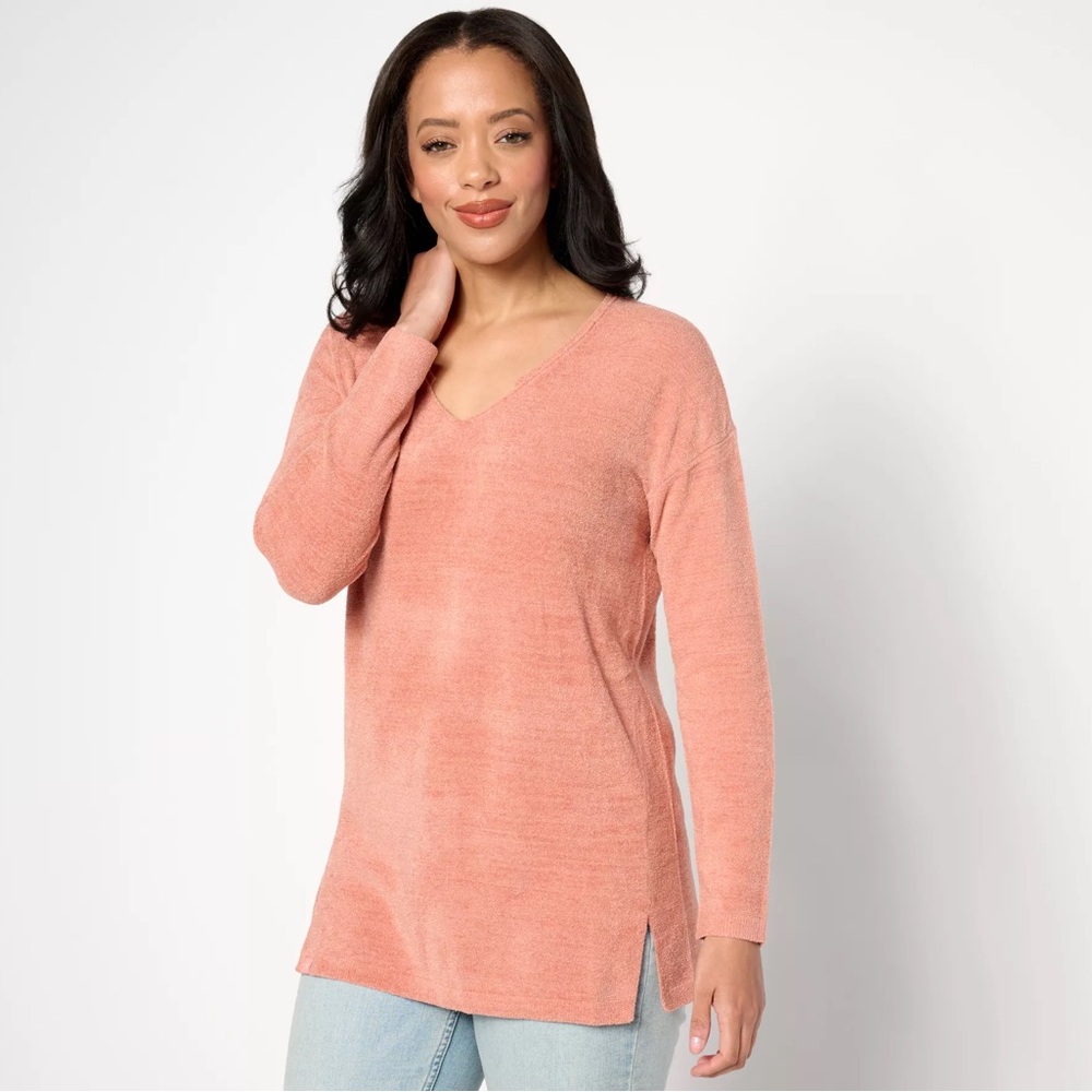 NWT Barefoot Dream CozyChic Ultra Lite Notch v-Neck Tunic